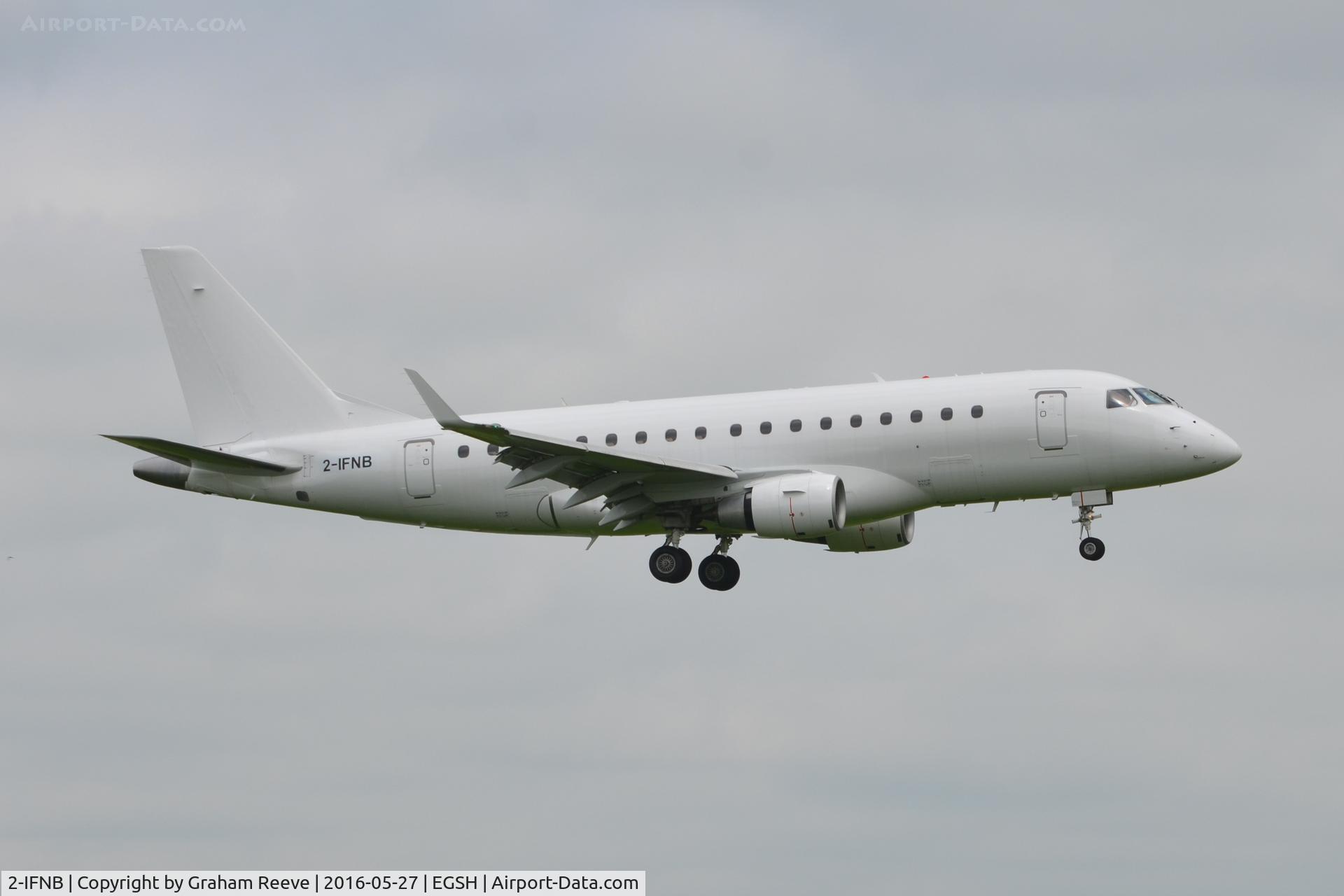 2-IFNB, 2005 Embraer 170LR (ERJ-170-100LR) C/N 17000093, Landing at Norwich.
