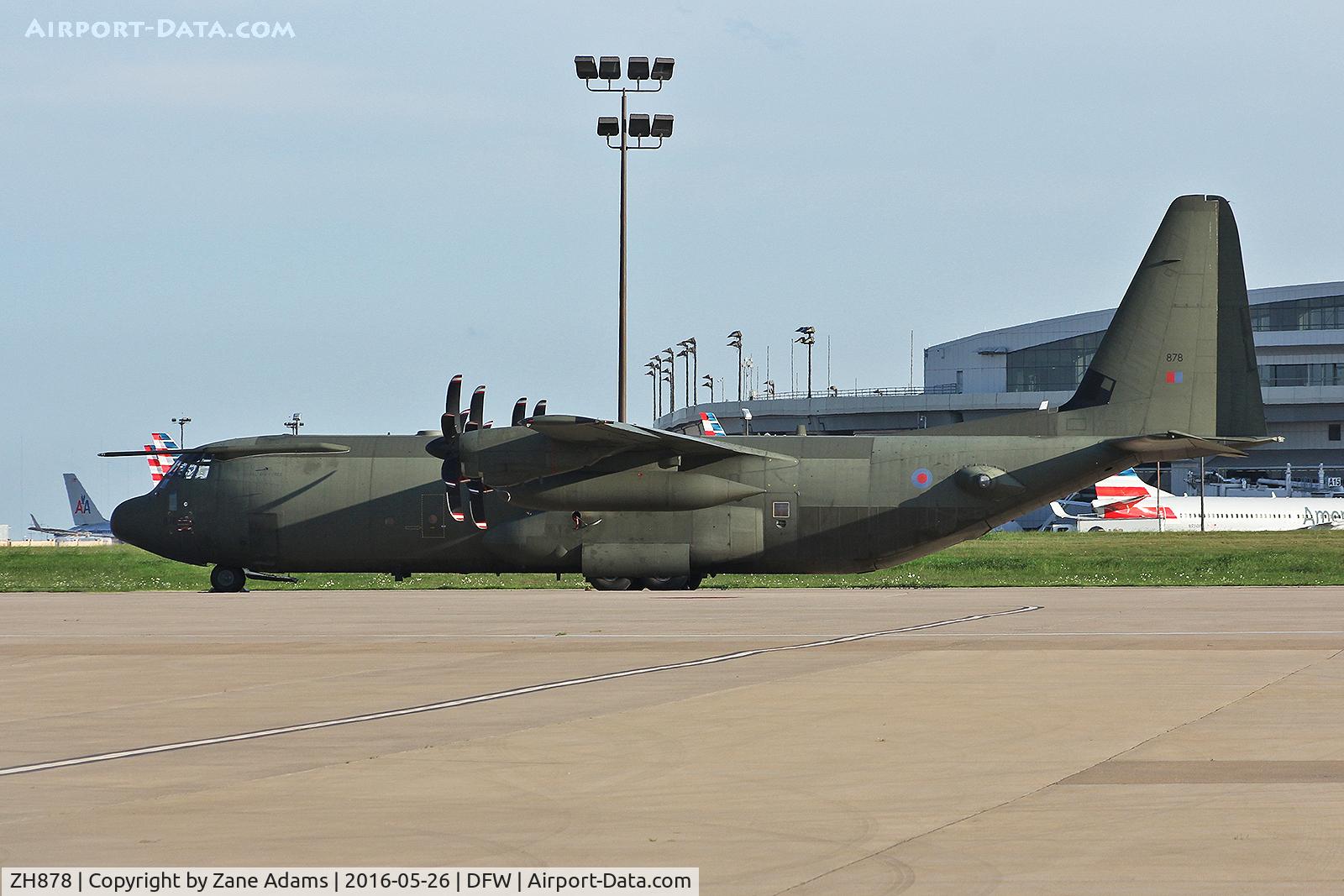 ZH878, 1998 Lockheed Martin C-130J-30 Hercules C.4 C/N 382-5462, Spotted on the ramp at DFW Airport. Mechanical diversion.