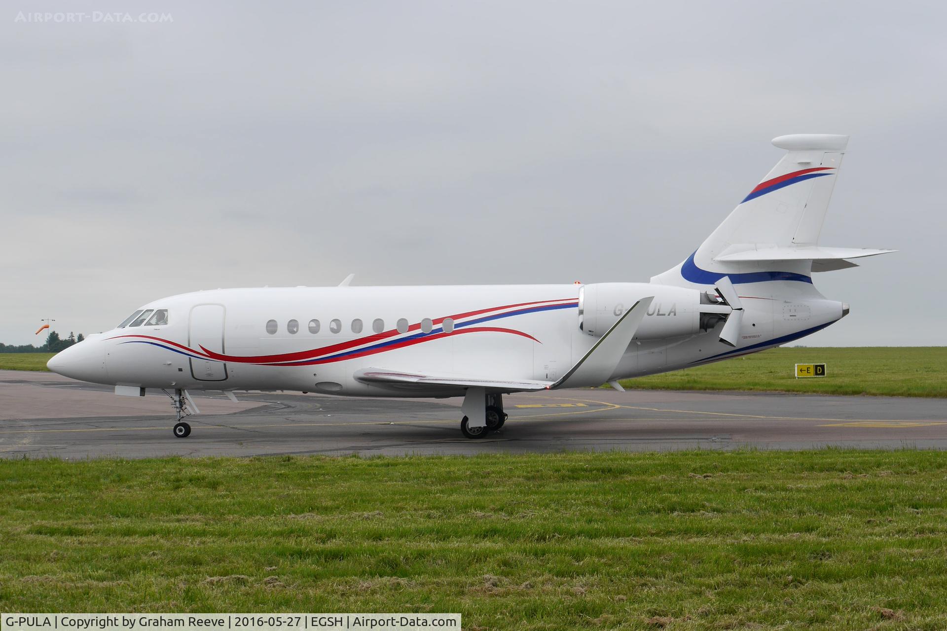 G-PULA, 2014 Dassault Falcon 2000LXS C/N 269, Just landed at Norwich.