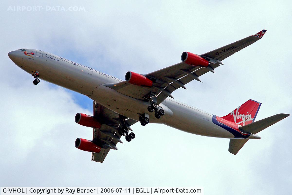 G-VHOL, 1992 Airbus A340-311 C/N 002, Airbus A340-311 [002] (Virgin Atlantic) Home~G 11/07/2006. On approach 27R.