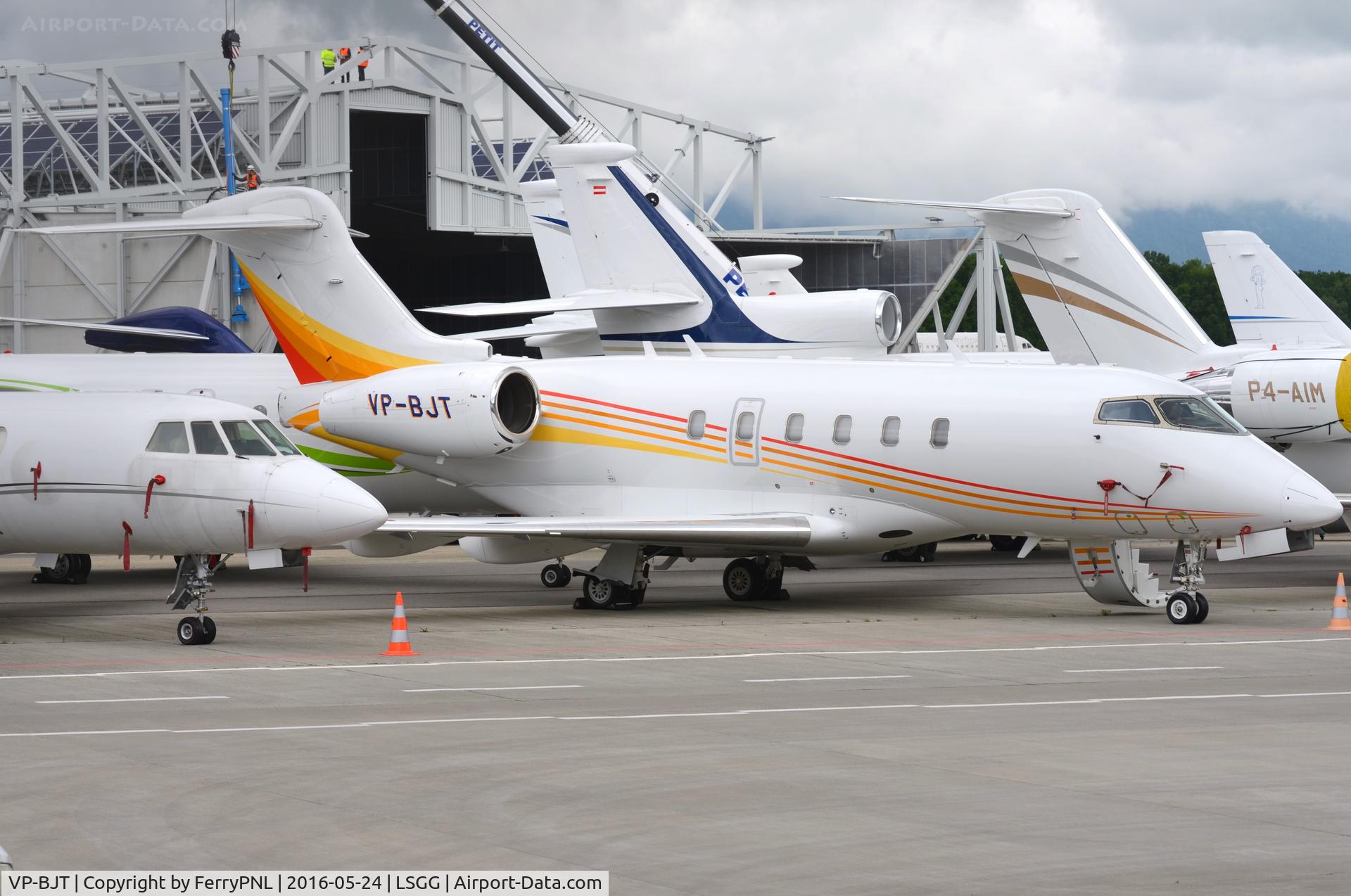 VP-BJT, 2009 Bombardier Challenger 300 (BD-100-1A10) C/N 20255, Colorful CL300 on the apron in GVA