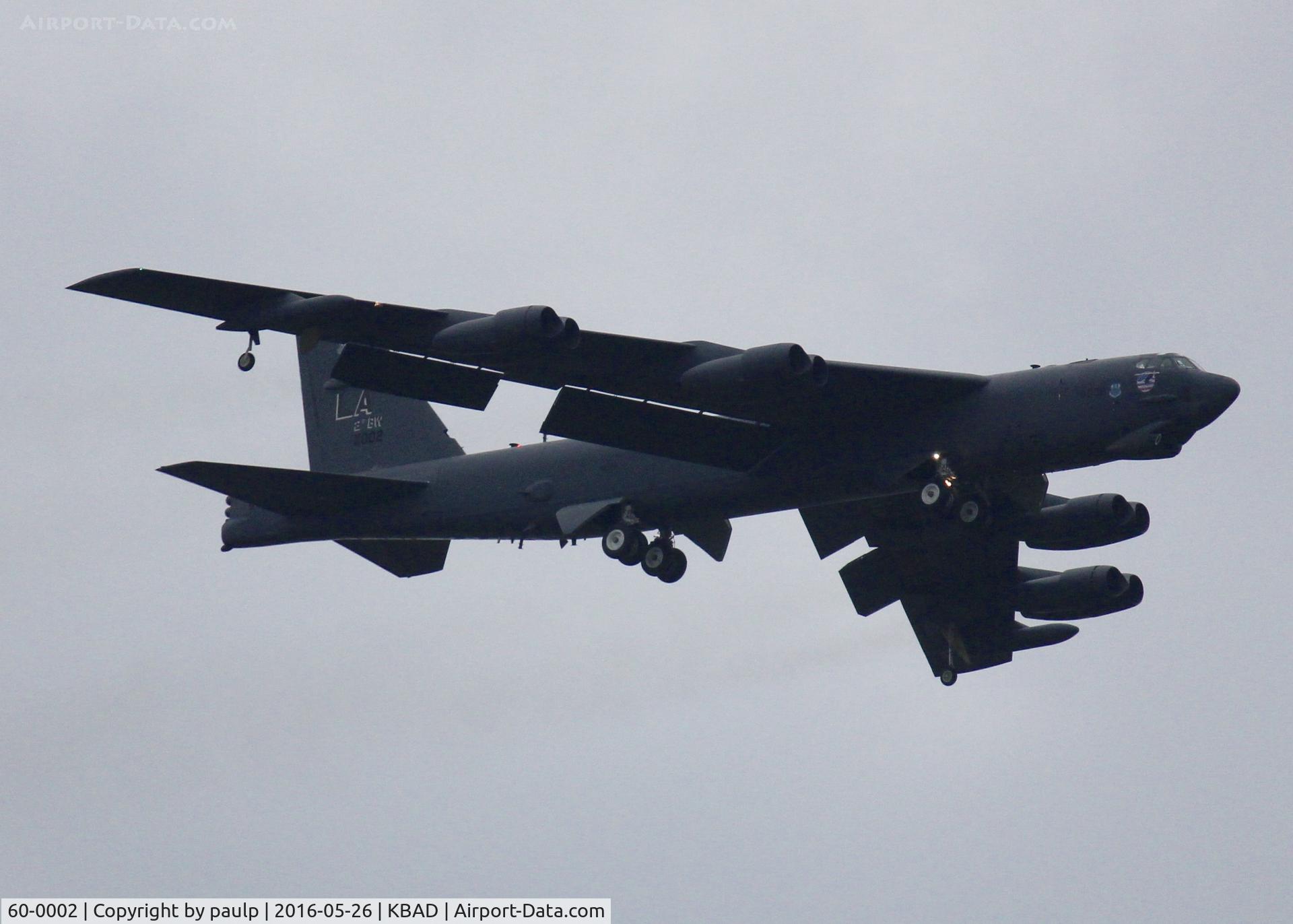 60-0002, 1960 Boeing B-52H Stratofortress C/N 464367, At Barksdale Air Force Base. Rainy overcast day!