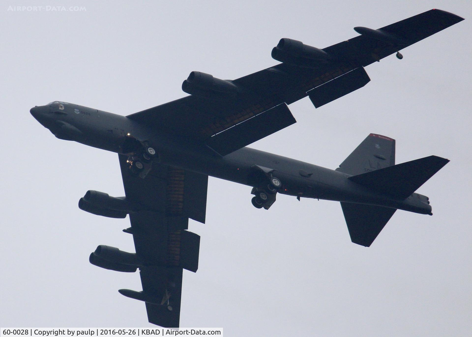 60-0028, 1960 Boeing B-52H Stratofortress C/N 464393, At Barksdale Air Force Base. Rainy overcast day!