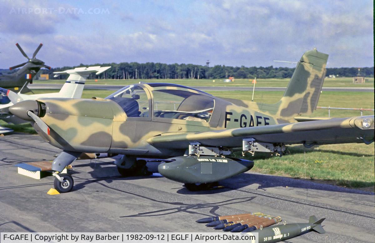 F-GAFE, Socata Rallye 235F C/N 12105, Socata Rallye 235F Guerrier [12105] (Aerospatiale) Farnborough~G 12/09/1982. From a slide.