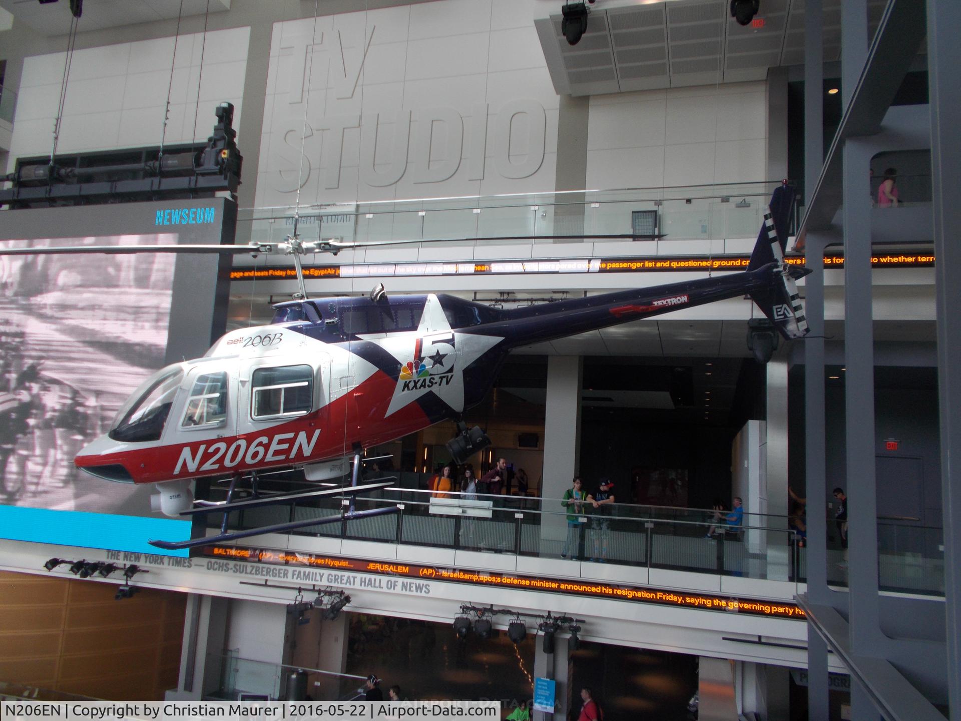 N206EN, 1975 Bell 206B JetRanger II C/N 1757, Bell 206B At Newseum WASHINGTON DC