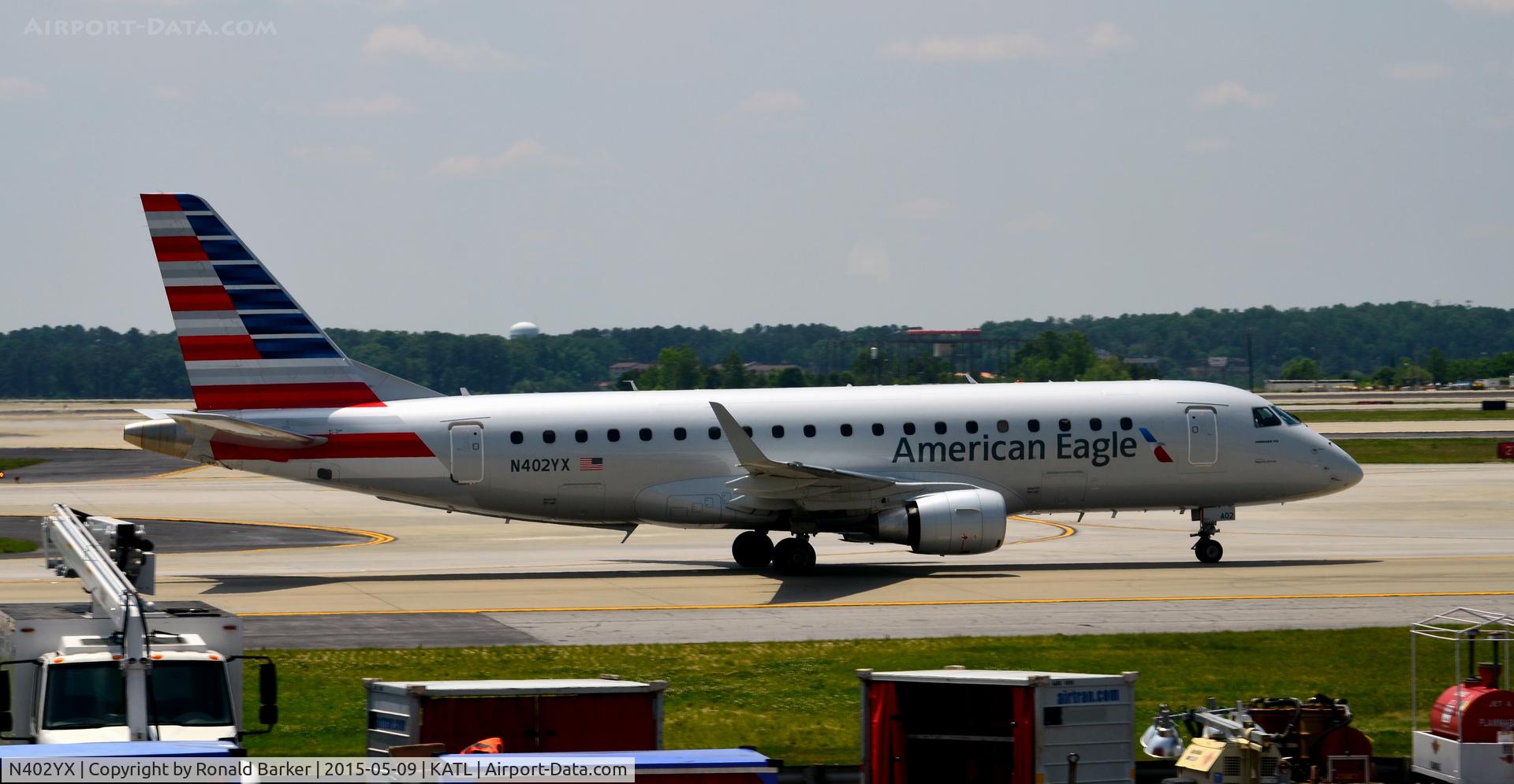 N402YX, 2013 Embraer 175LR (ERJ-170-200LR) C/N 17000364, Taxi to park Atlanta