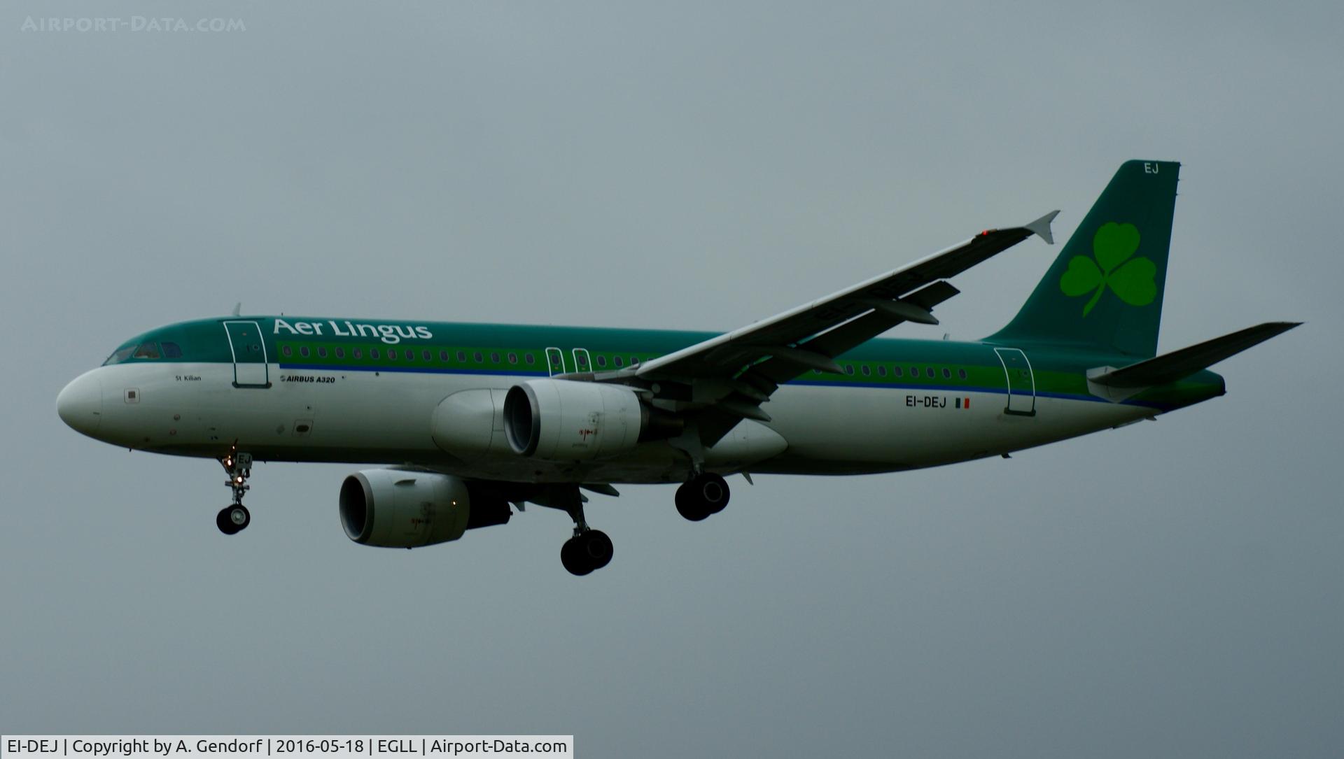 EI-DEJ, 2005 Airbus A320-214 C/N 2364, Aer Lingus, is here landing at London Heathrow(EGLL)