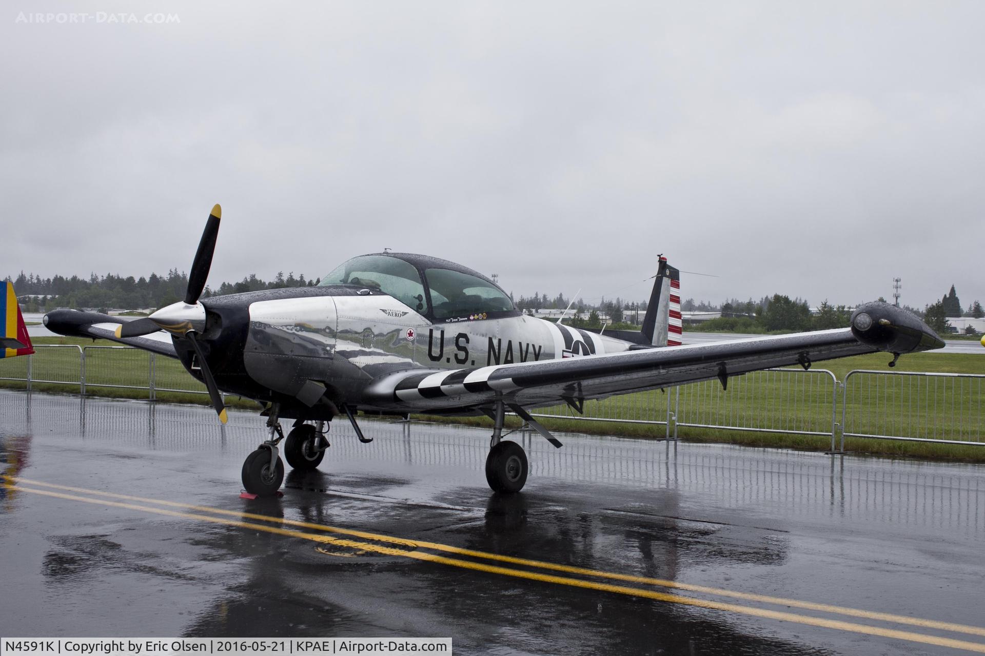 N4591K, 1948 Ryan Navion A C/N NAV-4-1591, 1948 Navion waiting for the rain to lift before being taken up for a flight during the 2016 Paine Field General Aviation Day.