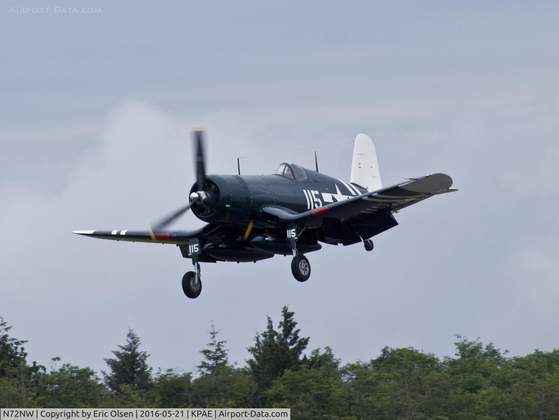 N72NW, 1944 Goodyear FG-1D Corsair C/N 3697, FG-1D over Paine Field during GA Day.