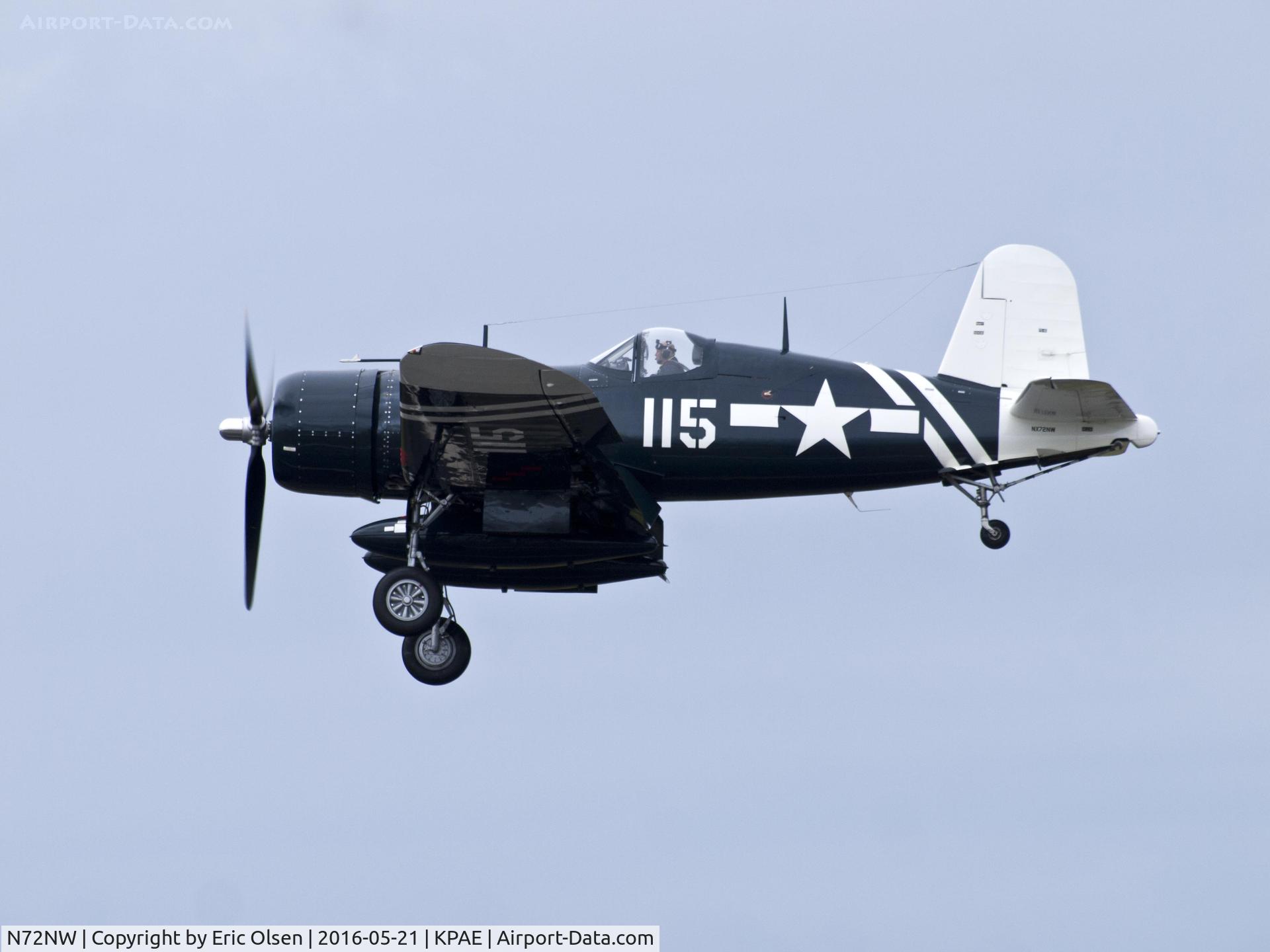 N72NW, 1944 Goodyear FG-1D Corsair C/N 3697, FG-1D over Paine Field during GA day.