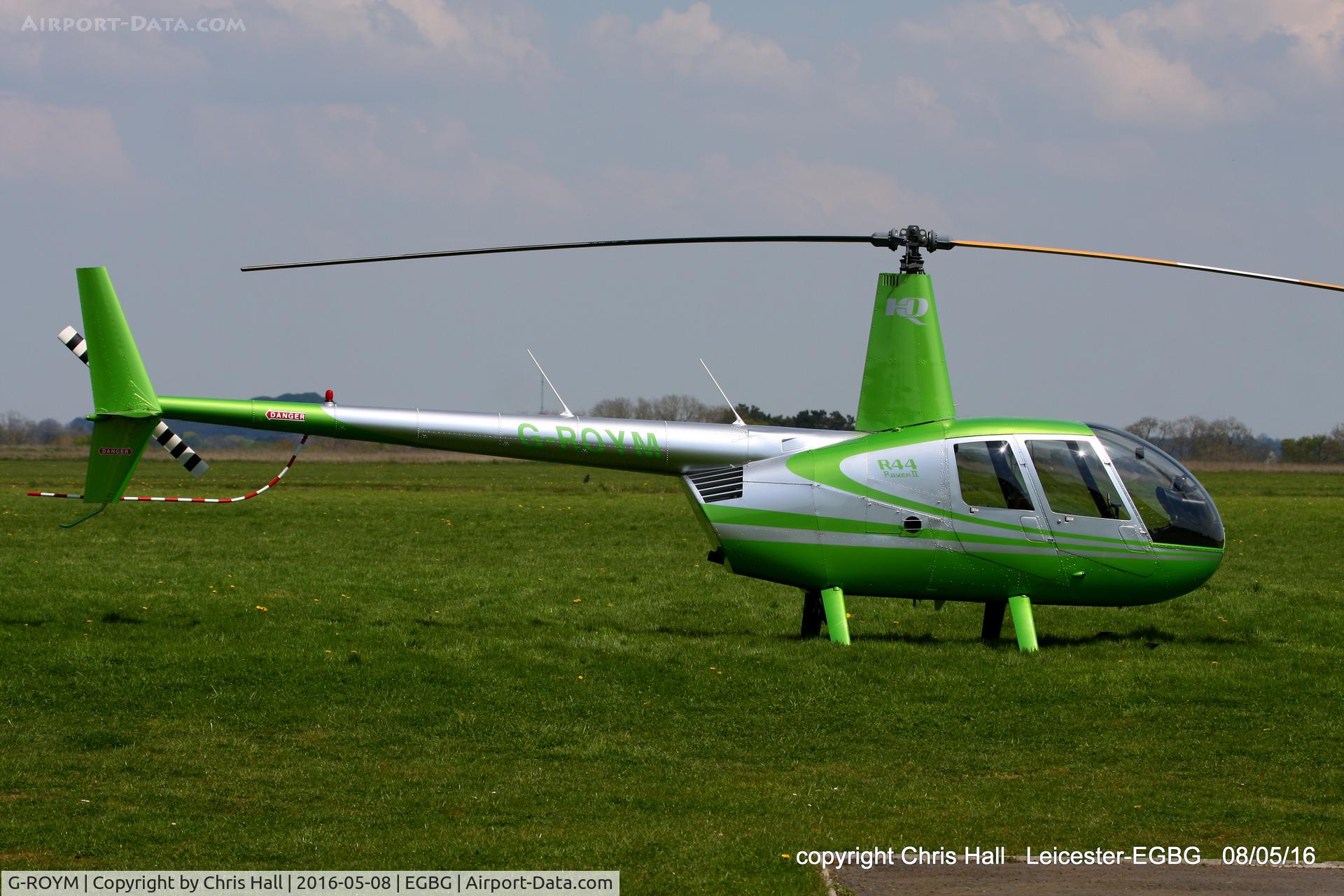 G-ROYM, 2008 Robinson R44 Raven II C/N 12295, at Leicester