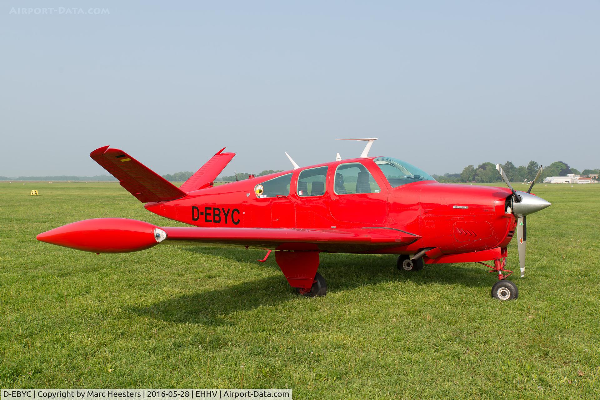 D-EBYC, Beechcraft V35B Bonanza C/N D-10033, Nightstopper at Hilversum Airport.