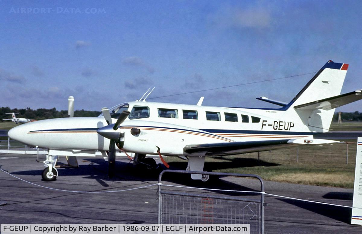 F-GEUP, 1985 Reims F406 Caravan II C/N F406-0003, Cessna F.406 Caravan II [F406-0003] Farnborough~G 07/09/1986. From a slide.