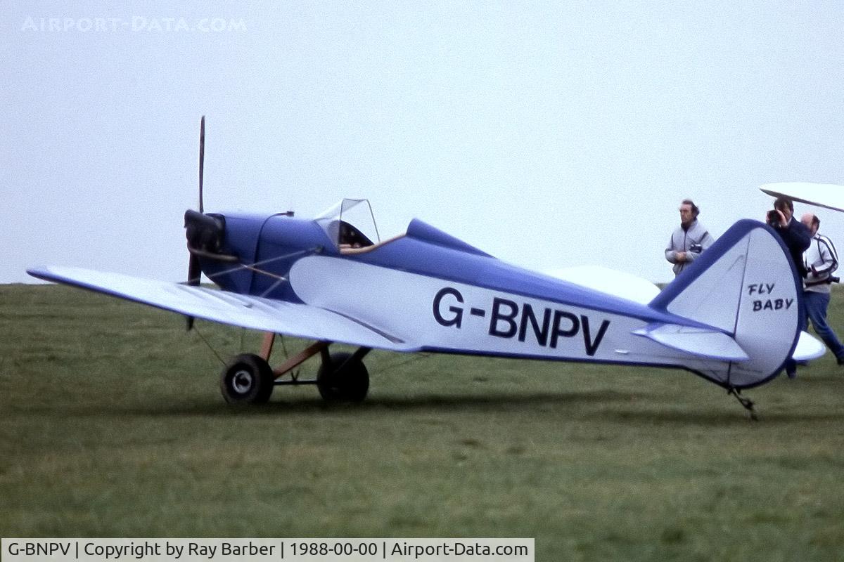 G-BNPV, 1988 Bowers Fly Baby 1A C/N PFA 016-11120, Bowers Fly Baby 1-A (PFA 016-11120) (Date & Place Unknown)~G @1988. From a slide. Single seat variation.