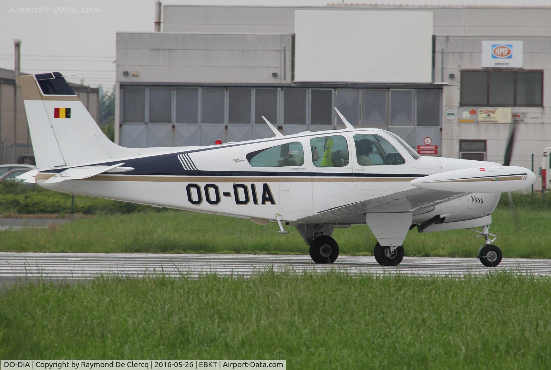 OO-DIA, 1965 Beechcraft 35-C33 Debonair C/N CD-886, Ready for take off.