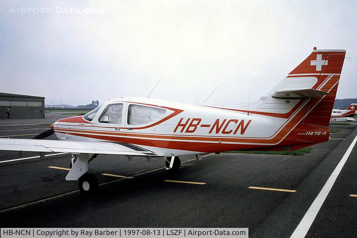 HB-NCN, 1977 Rockwell Commander 112TCA C/N 13151, Rockwell Commander 112TC-A [13151] Birrfeld~HB 13/08/1997. From a slide.