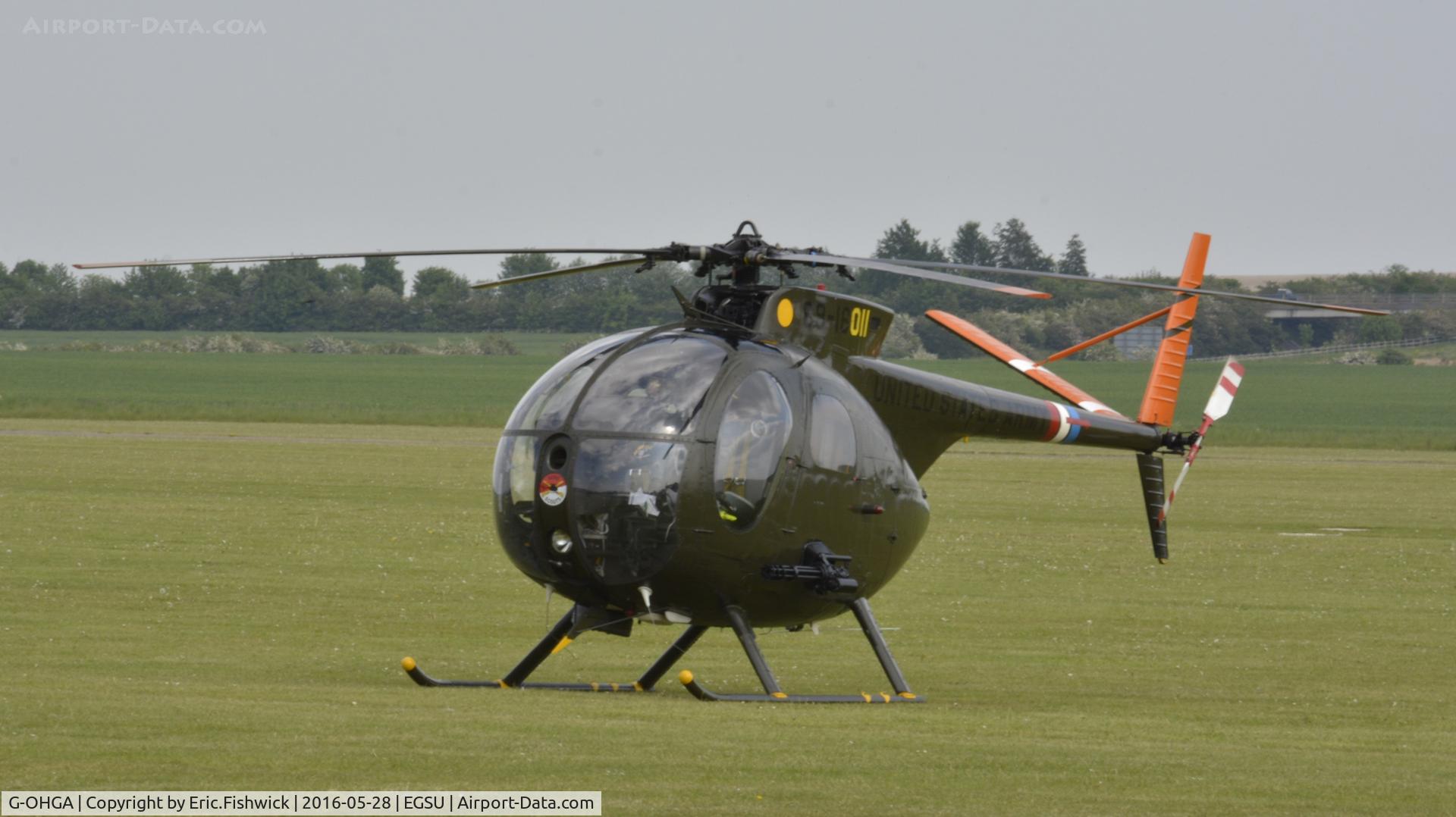 G-OHGA, 1969 Hughes OH-6A Cayuse C/N 1381, 3. OHGA at the IWM American Airshow, May 2016.