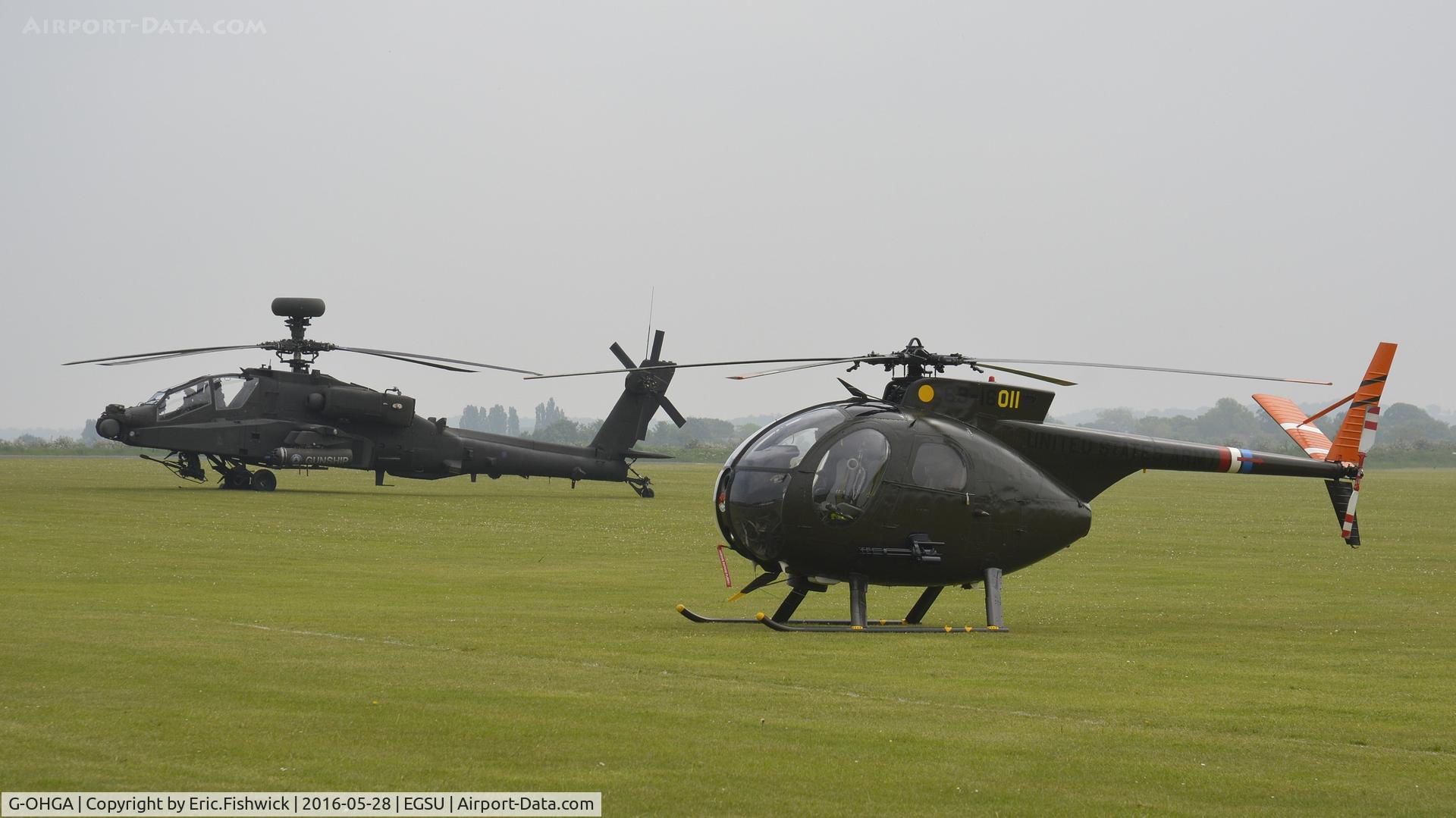 G-OHGA, 1969 Hughes OH-6A Cayuse C/N 1381, 5. OHGA with the Gunship at the IWM American Airshow, May 2016.