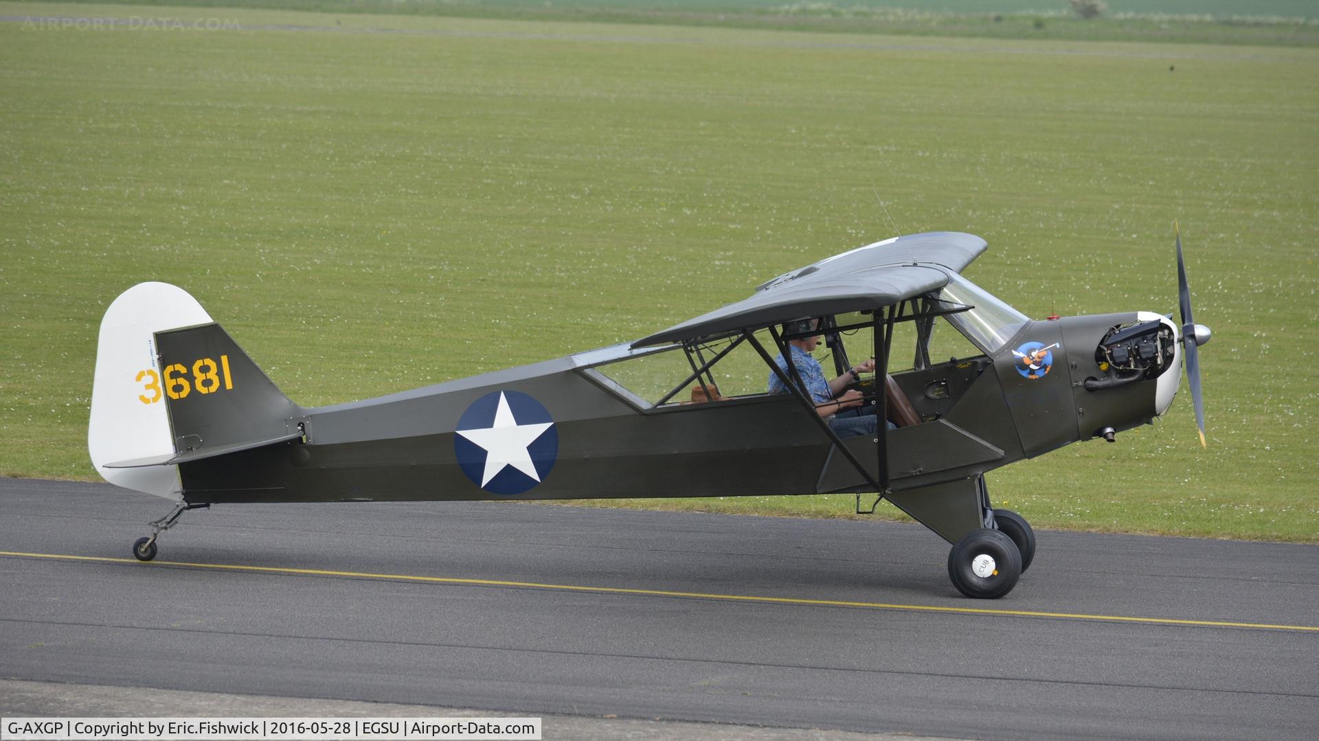 G-AXGP, 1942 Piper J3C-90 Cub C/N 9542, x. 3681 at the IWM American Airshow, May 2016.
