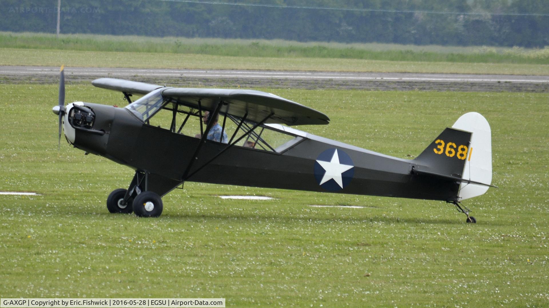 G-AXGP, 1942 Piper J3C-90 Cub C/N 9542, 1. 3681 at the IWM American Airshow, May 2016.