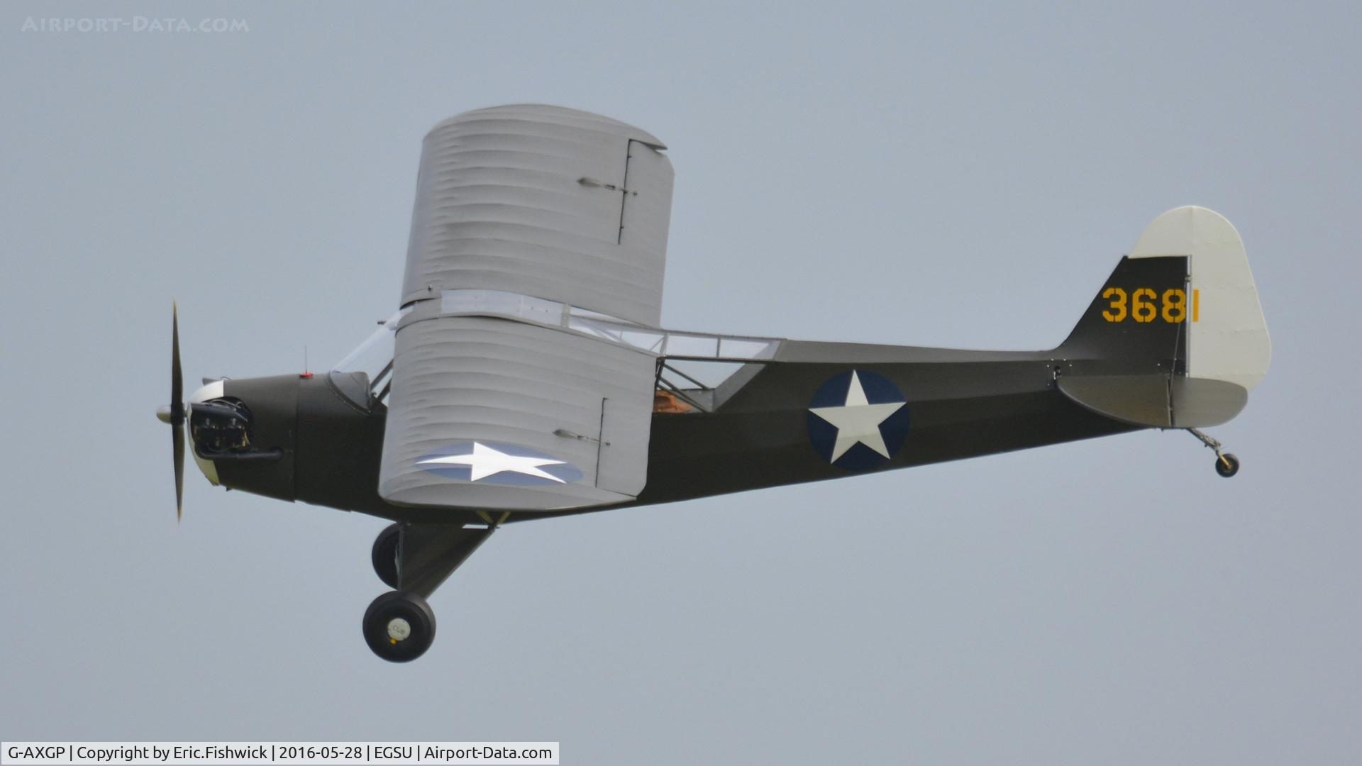 G-AXGP, 1942 Piper J3C-90 Cub C/N 9542, 41. 3681 in display mode at the IWM American Airshow, May 2016