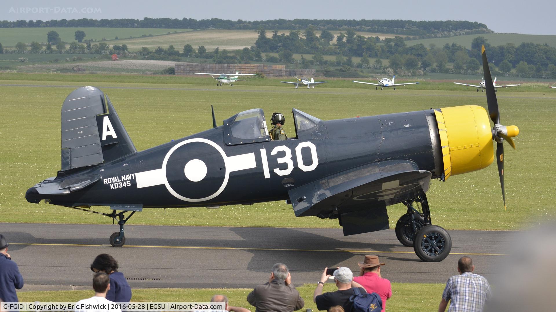 G-FGID, 1945 Goodyear FG-1D Corsair C/N 3111, x. G-FGID at the IWM American Airshow, May 2016.
