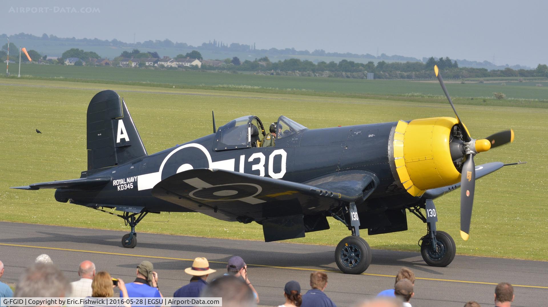 G-FGID, 1945 Goodyear FG-1D Corsair C/N 3111, 4. 130 at the IWM American Airshow, May 2016.