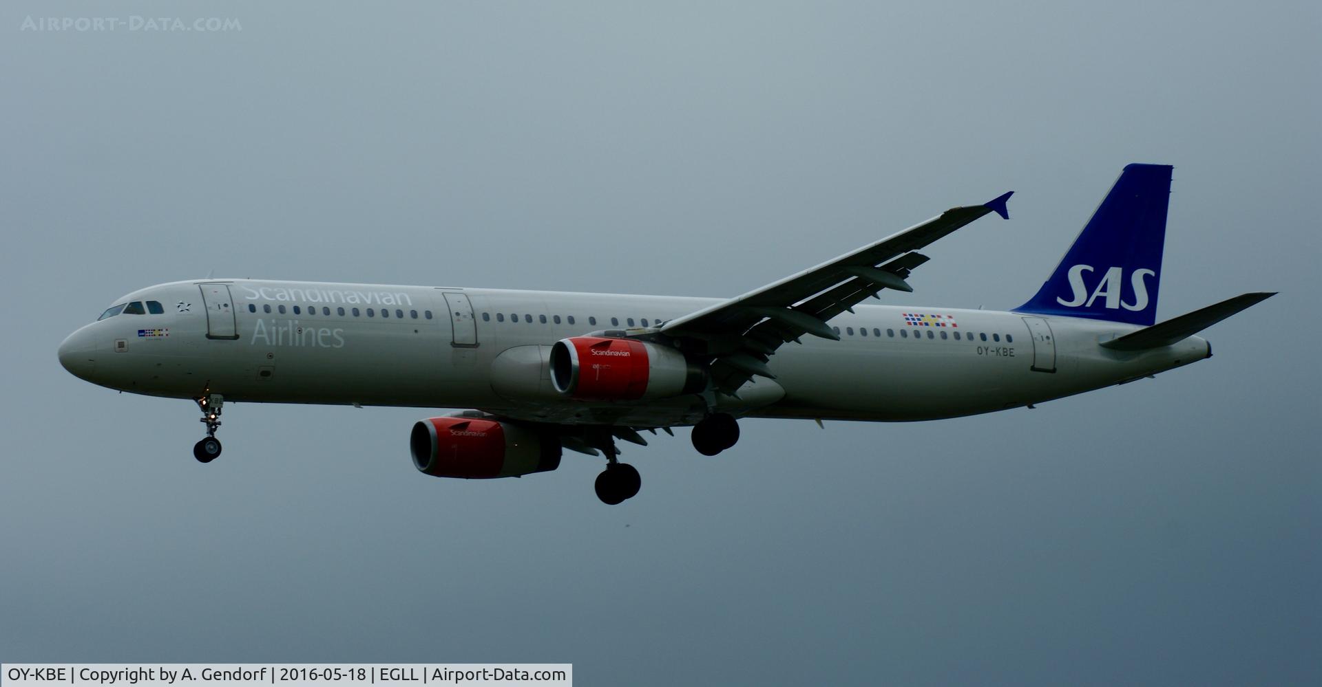 OY-KBE, 2002 Airbus A321-232 C/N 1798, SAS, is here landing at London Heathrow(EGLL)
