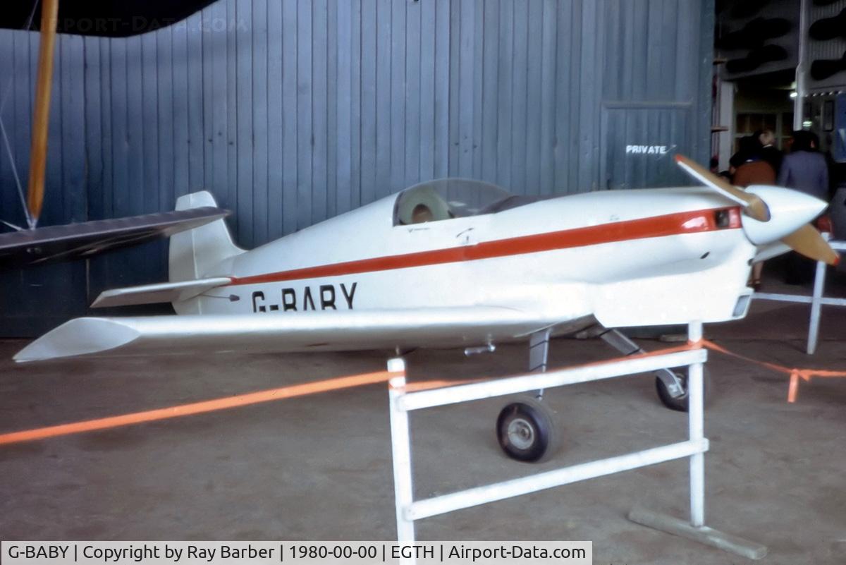 G-BABY, 1975 Taylor JT-2 Titch C/N PFA 3204, Taylor JT.2 Titch [PFA 3204] Old Warden~G @ 1980 From a slide.