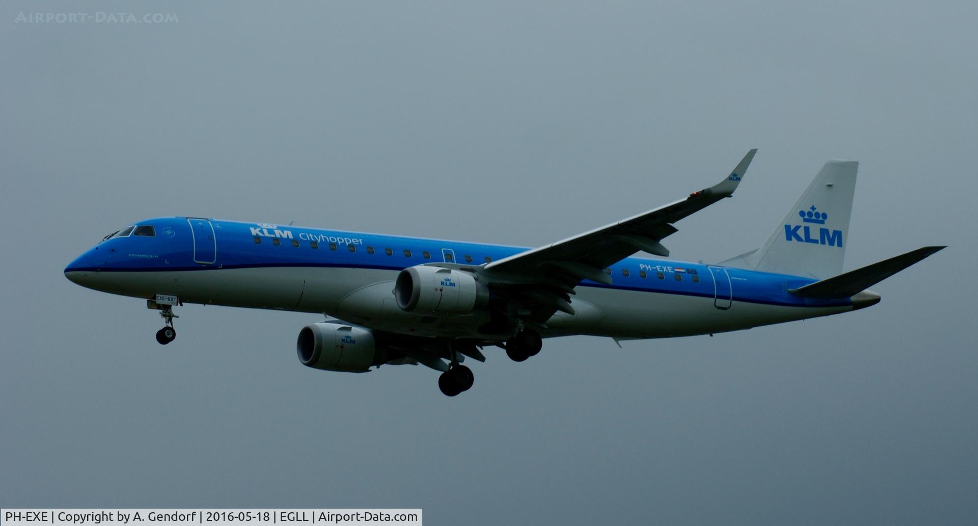 PH-EXE, 2015 Embraer 190STD (ERJ-190-100) C/N 19000687, KLM Cityhopper, seen here at London Heathrow(EGLL)