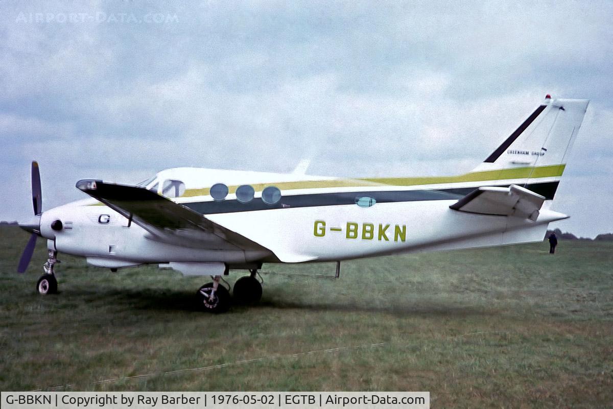 G-BBKN, 1973 Beech C90 King Air C/N LJ-614, Beech C90 King Air [LJ-614] (Greenham Group) Booker~G 02/05/1976. From a slide.