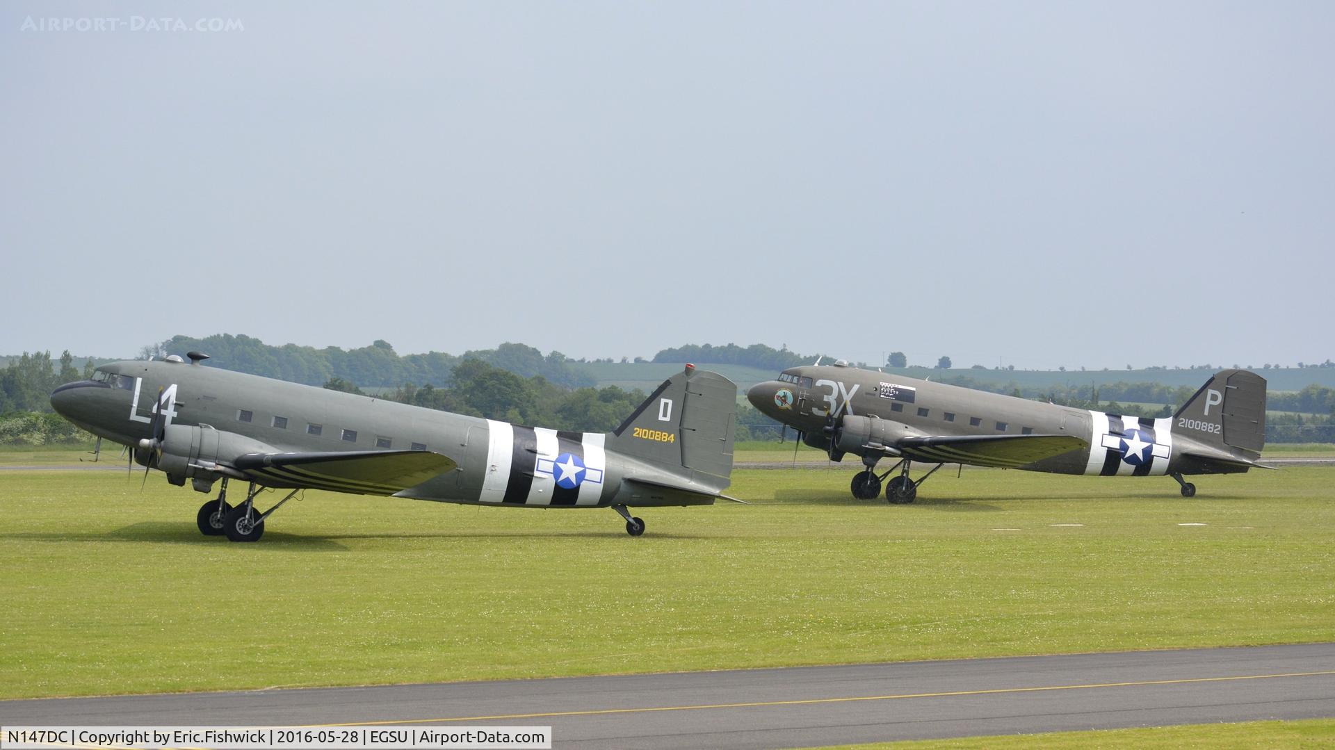 N147DC, 1943 Douglas C-47A-75-DL Skytrain C/N 19347, 5. Dakota pair preparing to display at the IWM American Airshow, May 2016.