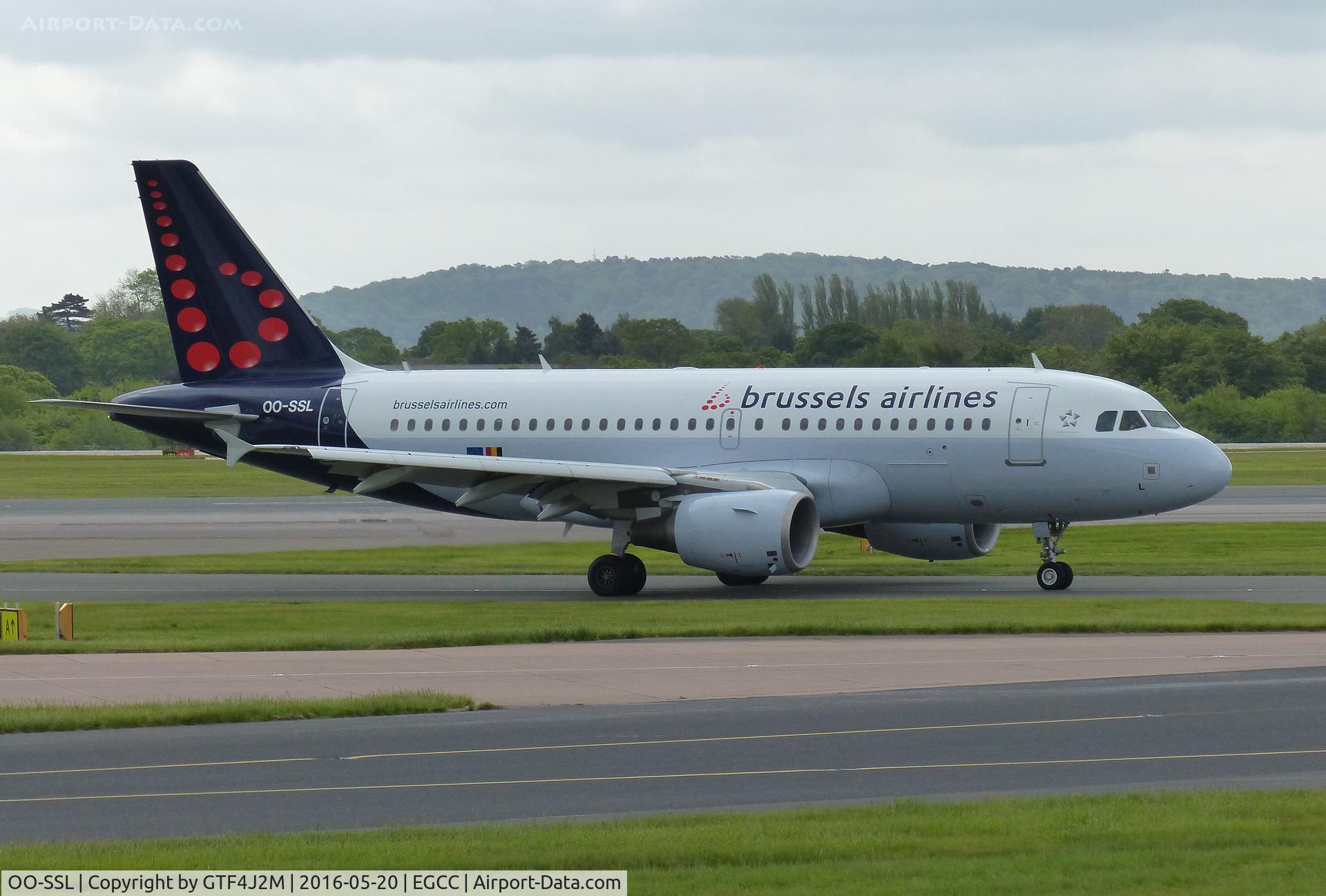 OO-SSL, 2002 Airbus A319-111 C/N 1803, OO-SSL at Manchester 20.5.16