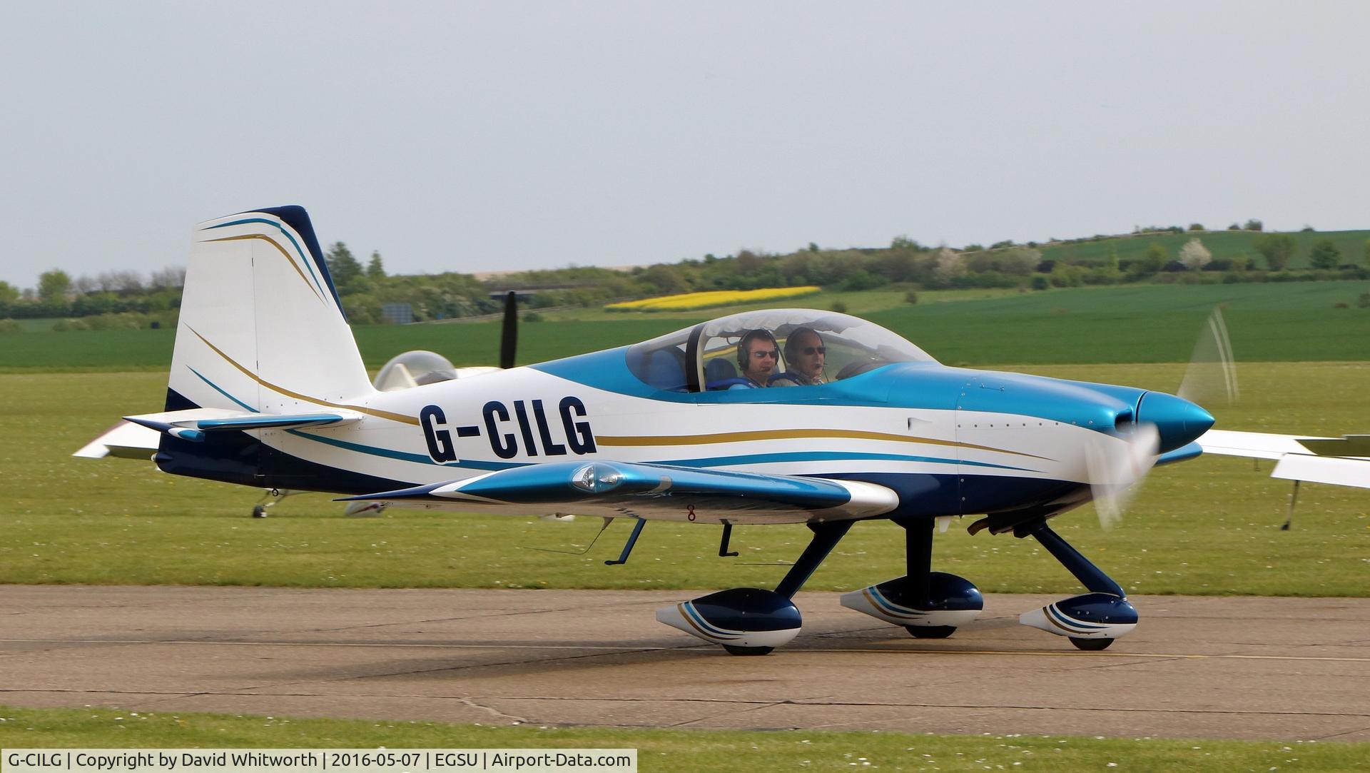 G-CILG, 2011 Vans RV-7A C/N LAA 323-15042, me and my inspector taxying along at Duxford