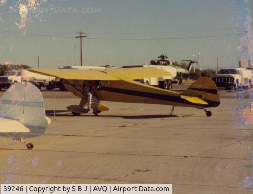 39246, 1945 Taylorcraft BC-12D Twosome C/N 6500, 246 with its owner Captain Wes (Northwest at the time) prepare to depart Marana airport in the early am.
