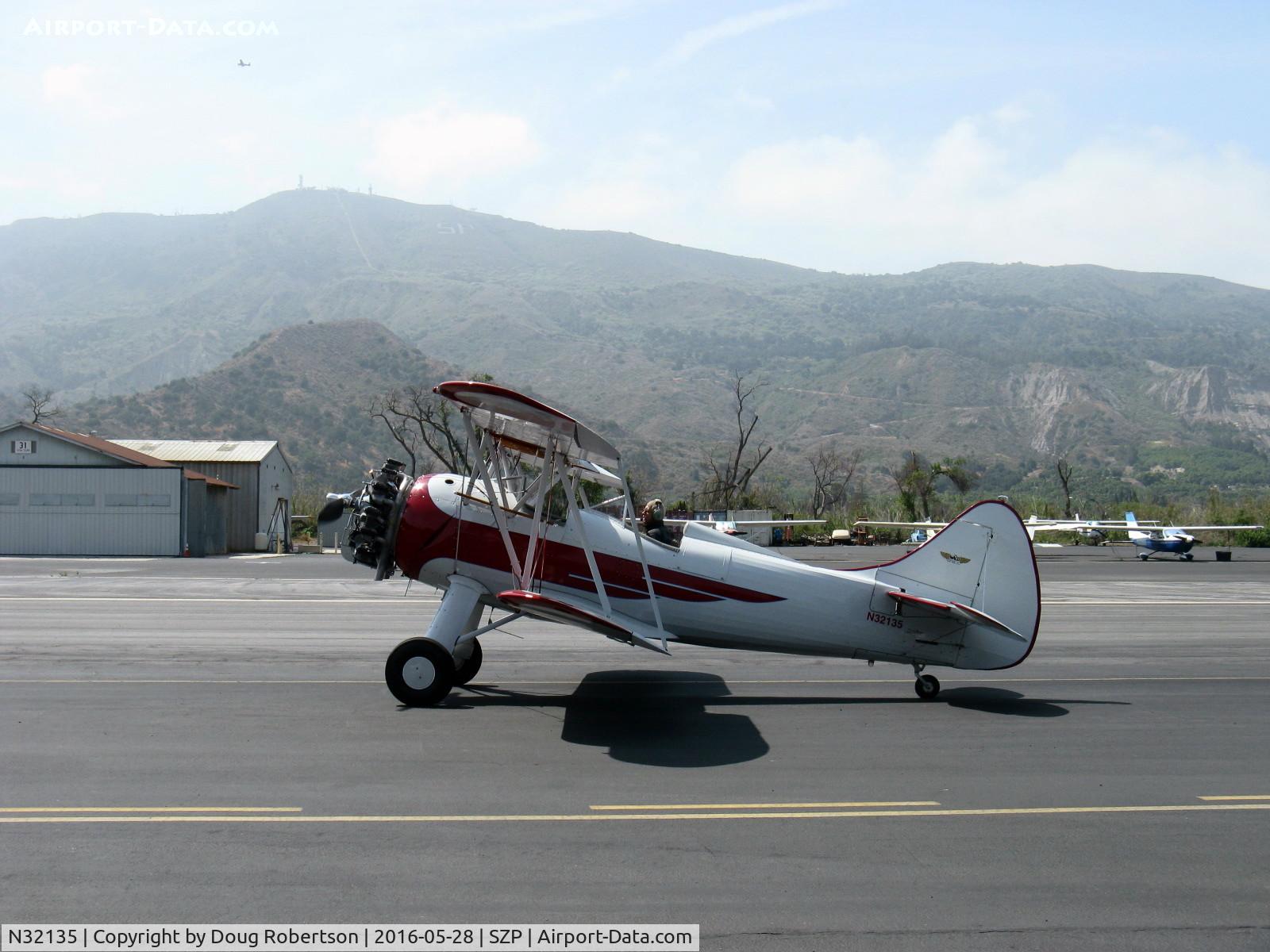 N32135, 1941 Waco UPF-7 C/N 5767, 1941 Waco UPF-7, Continental W670 220 Hp radial, a stunning show plane SZP-hangared, taxi to Rwy 22