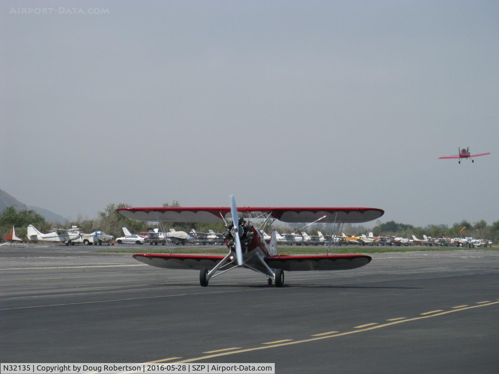 N32135, 1941 Waco UPF-7 C/N 5767, 1941 Waco UPF-7 classic biplane, Continental W670 220 Hp radial, taxi to Rwy 22
