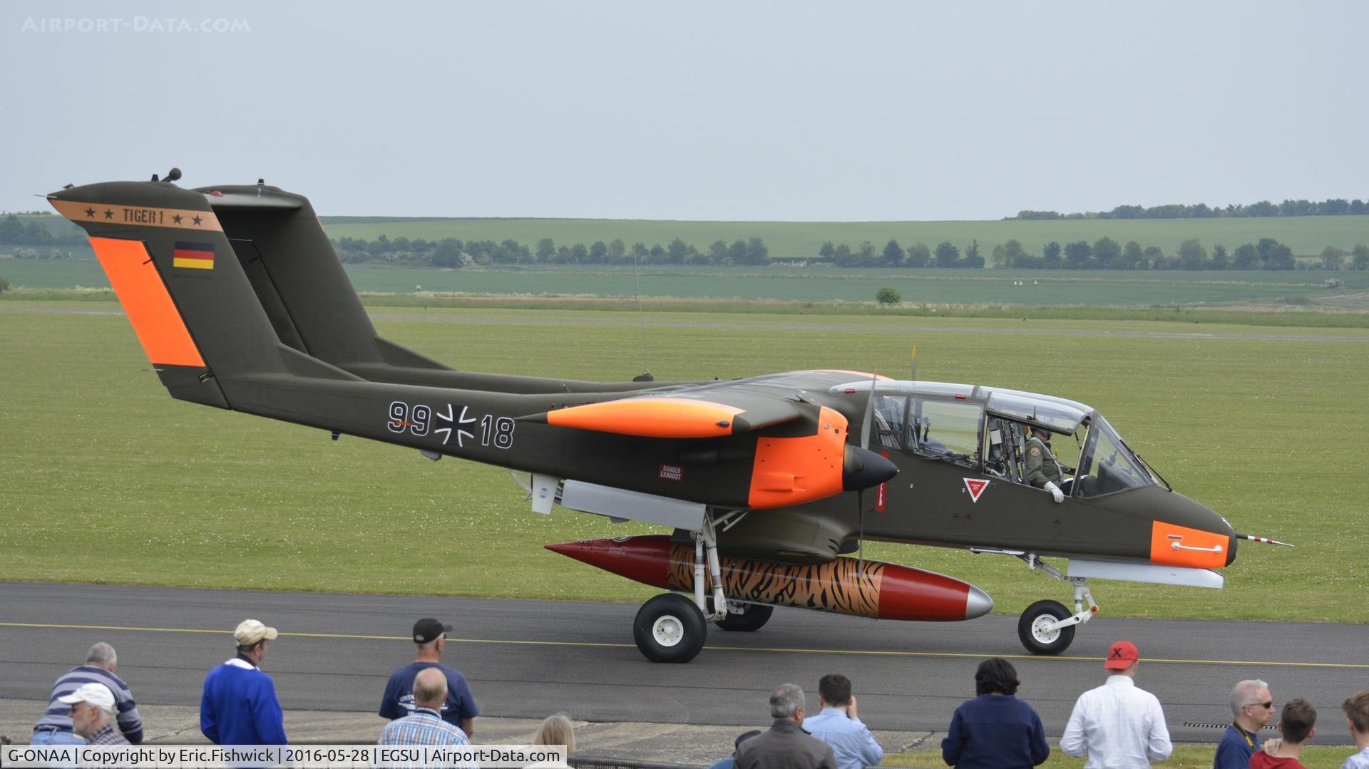 G-ONAA, 1971 North American OV-10B Bronco C/N 338-3, 2. G-ONAA at the IWM American Airshow, May 2016.