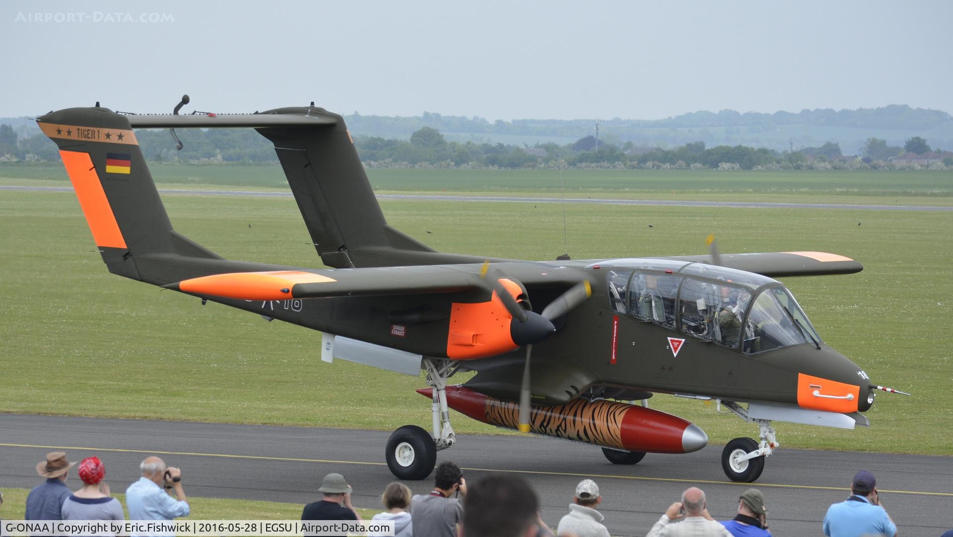 G-ONAA, 1971 North American OV-10B Bronco C/N 338-3, 3. G-ONAA at the IWM American Airshow, May 2016.