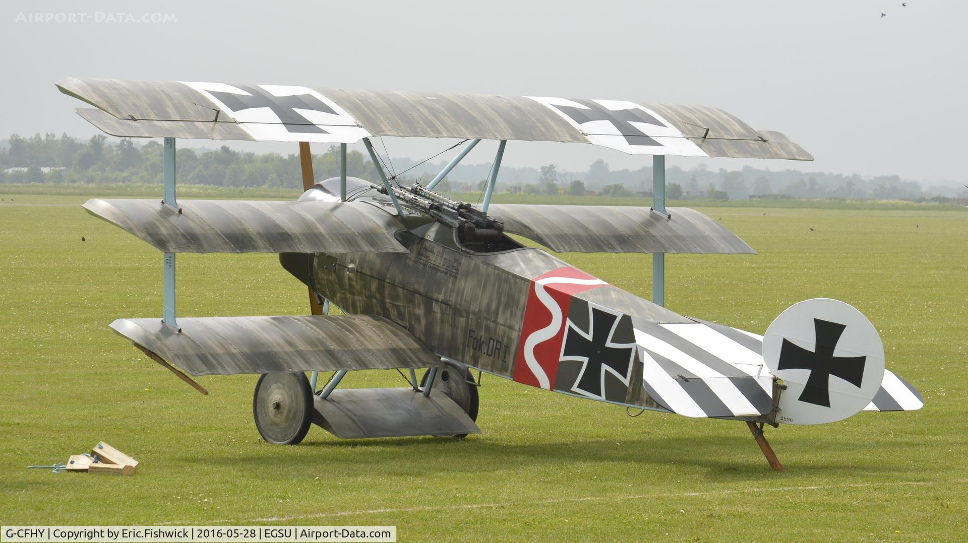 G-CFHY, 2010 Fokker Dr.1 Triplane Replica C/N PFA 238-14408, 1. G-CFHY at the IWM American Airshow, May 2016.