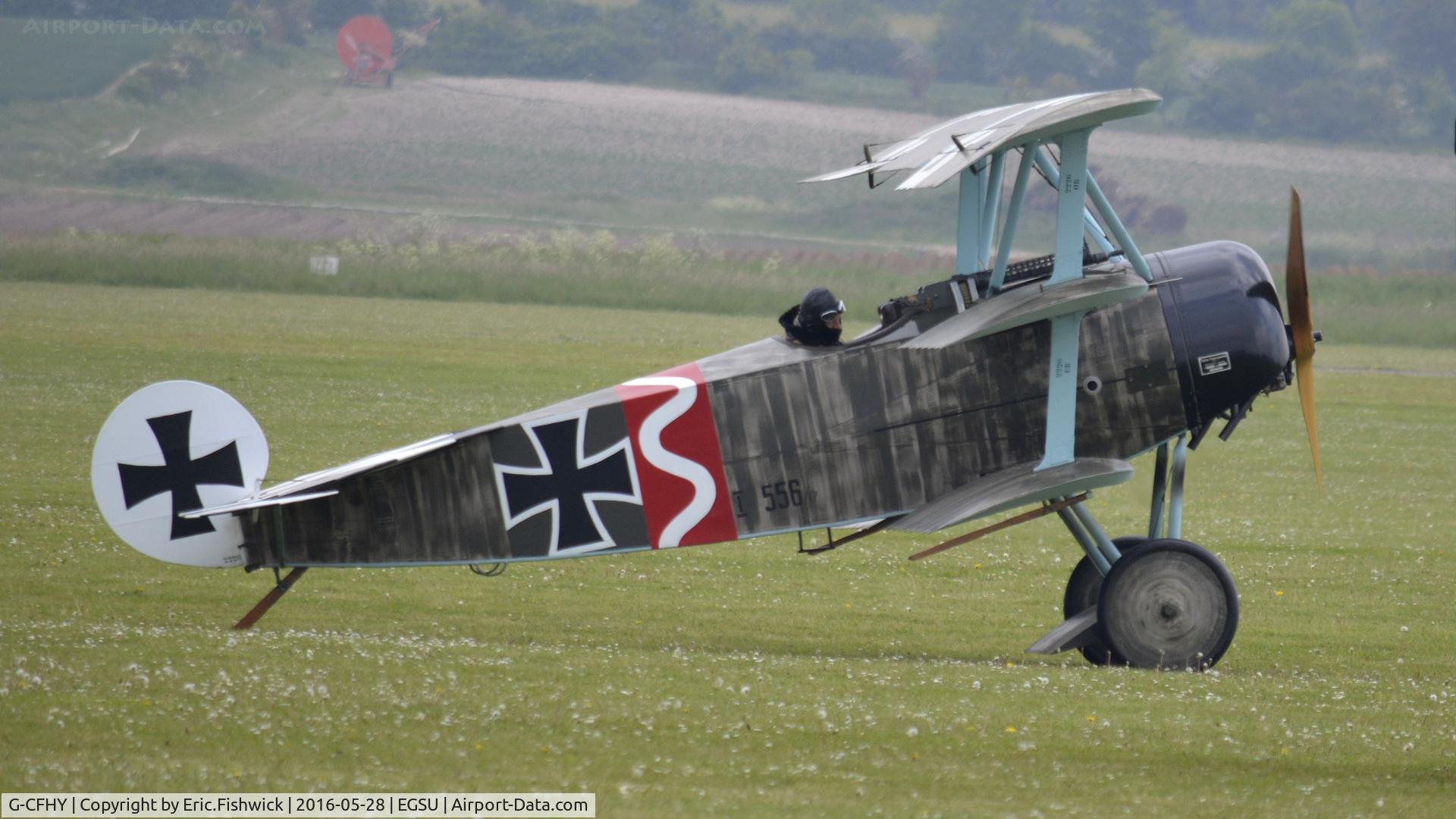 G-CFHY, 2010 Fokker Dr.1 Triplane Replica C/N PFA 238-14408, x. G-CFHY at the IWM American Airshow, May 2016.