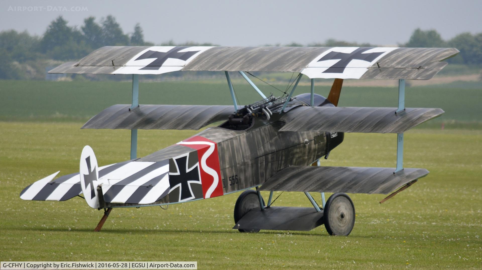 G-CFHY, 2010 Fokker Dr.1 Triplane Replica C/N PFA 238-14408, 2. G-CFHY at the IWM American Airshow, May 2016.