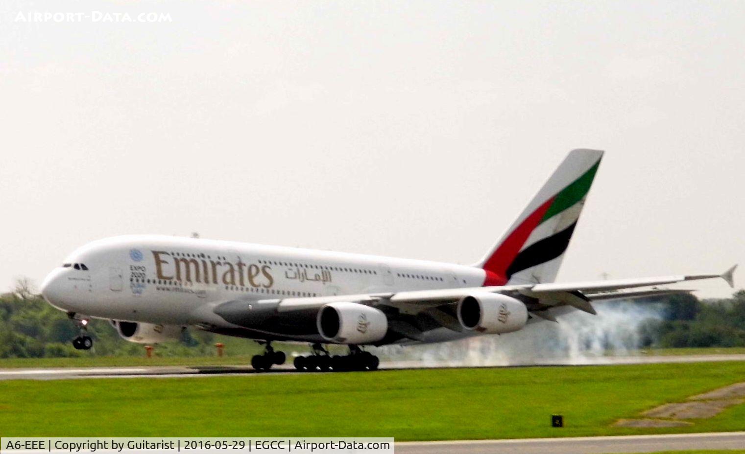 A6-EEE, 2012 Airbus A380-861 C/N 112, At Manchester