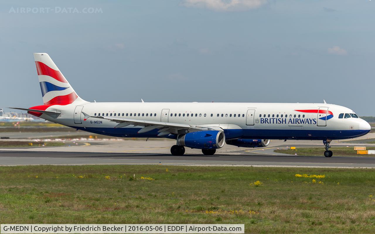 G-MEDN, 2008 Airbus A321-231 C/N 3512, departure via RW18W