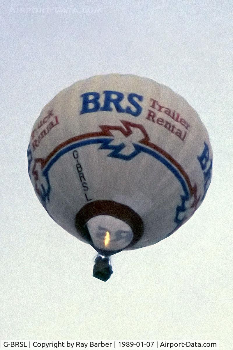 G-BRSL, 1979 Cameron Balloons N-56 C/N 468, Cameron N-56 HAFB [468] Marsh Benham~G 07/01/1989. From a slide.