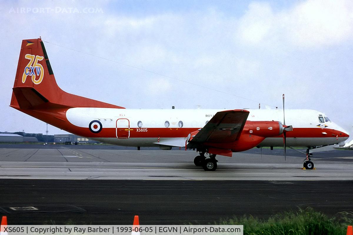 XS605, 1966 Hawker Siddeley HS-780 Andover E3 C/N BN12, Hawker Siddeley Andover E.3 [Set 12] (Royal Air Force) RAF Brize Norton~G 05/06/1993. From a slide.