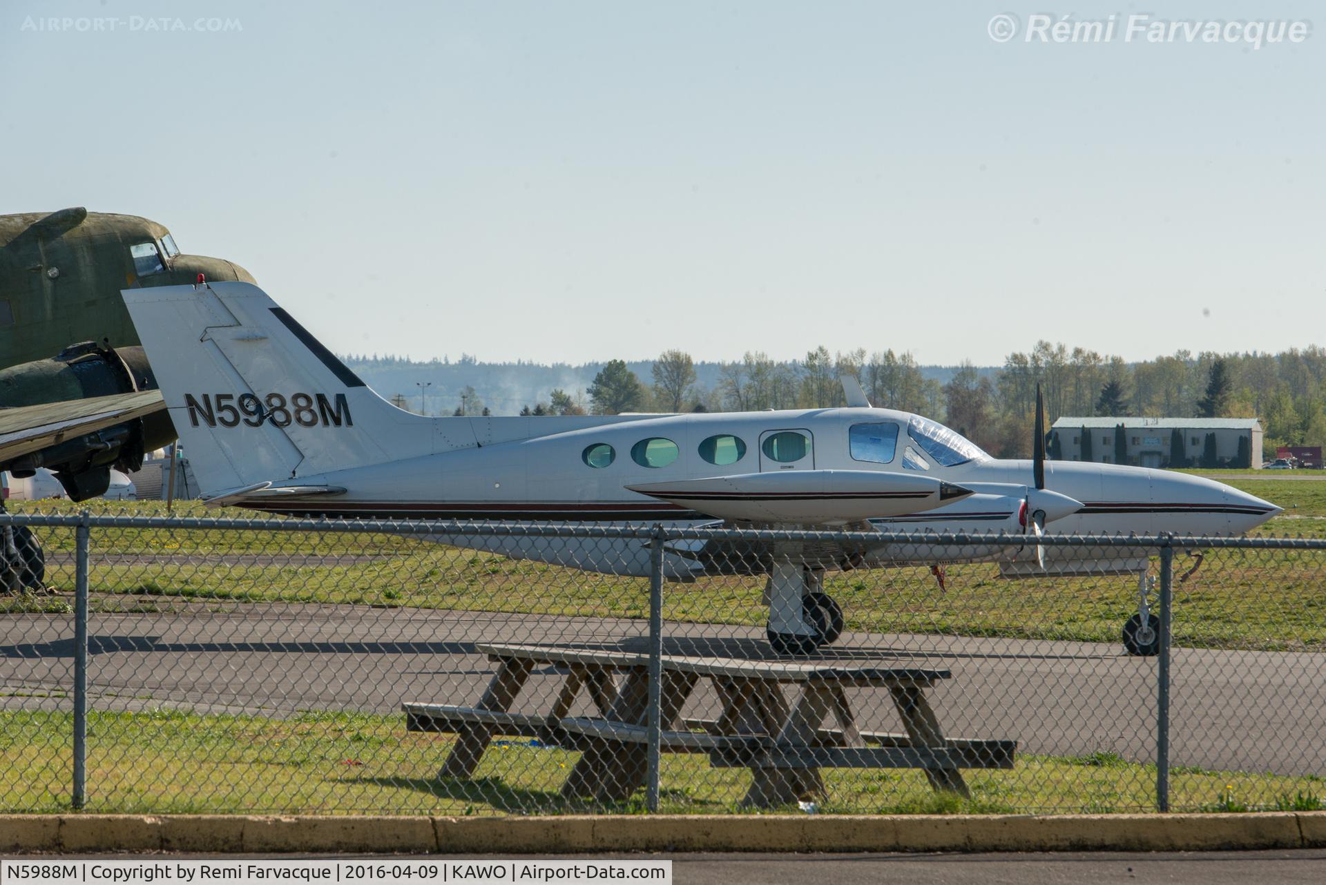 N5988M, 1972 Cessna 421B Golden Eagle C/N 421B0231, Parked at north end of field