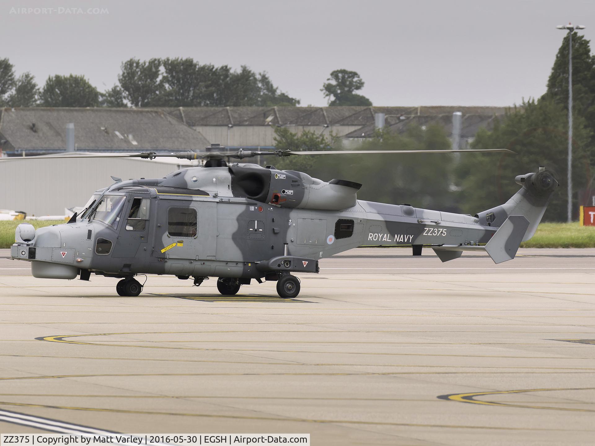 ZZ375, 2013 AgustaWestland AW-159 Wildcat HMA.2 C/N 494, About to taxi for departure....