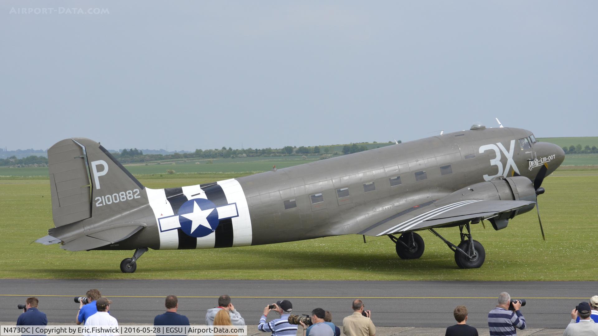 N473DC, 1942 Douglas DC3C (C-47A) C/N 19345, 4. N473DC holding at the IWM American Airshow, May 2016.
