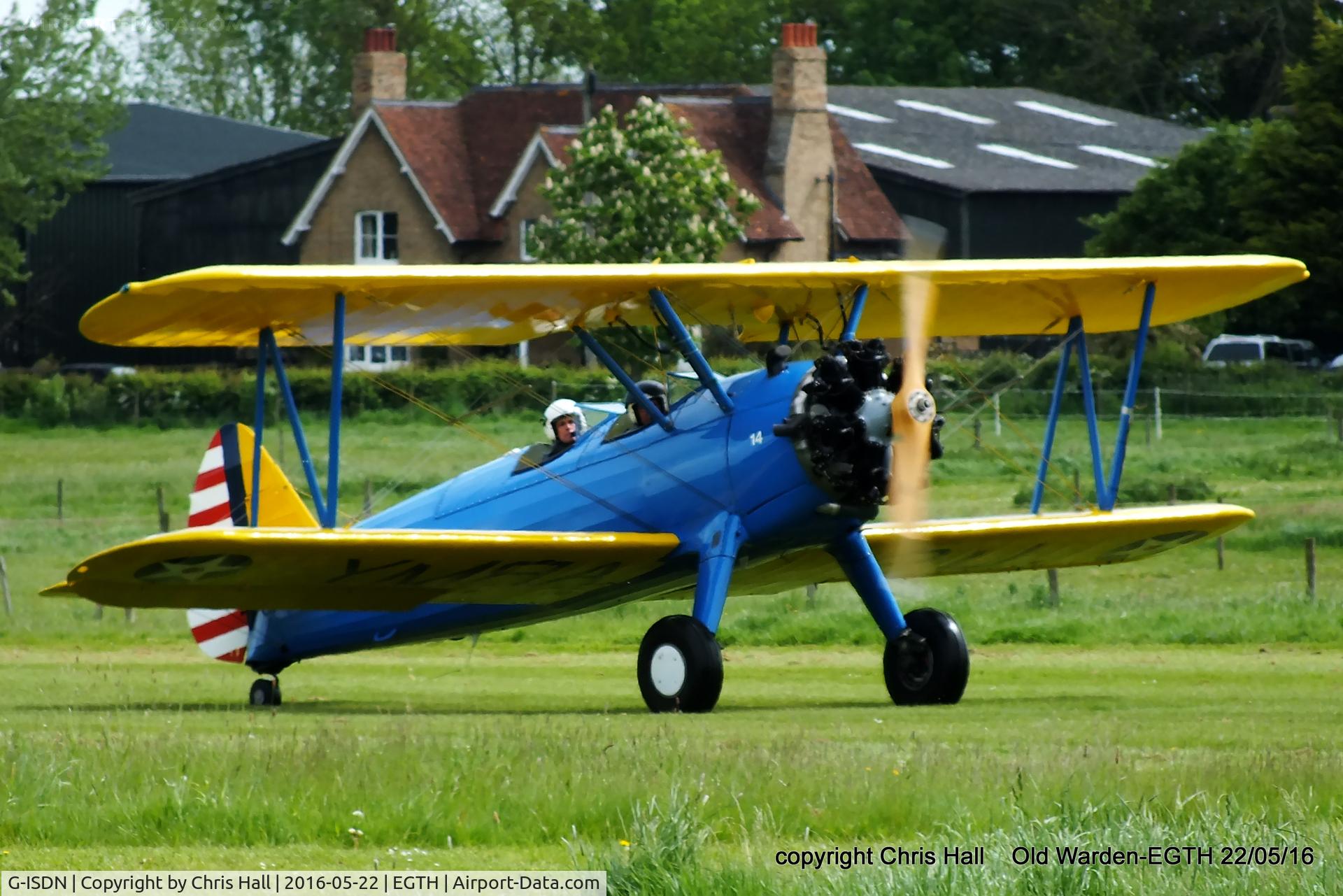 G-ISDN, 1941 Boeing N2S-3 Kaydet C/N 75-1263, 70th Anniversary of the first flight of the de Havilland Chipmunk  Fly-In at Old Warden